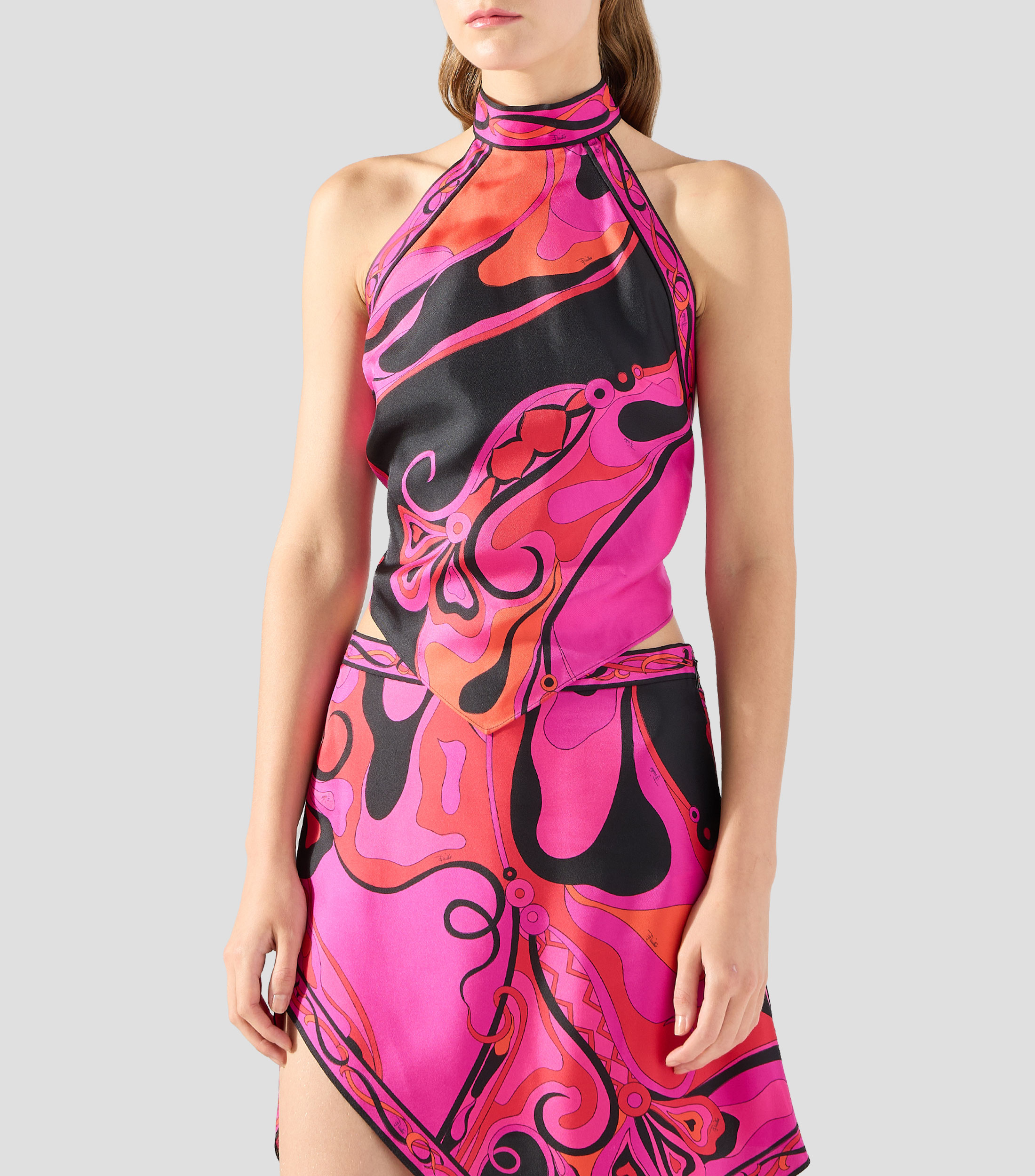 Blusa estampada sin mangas Mujer